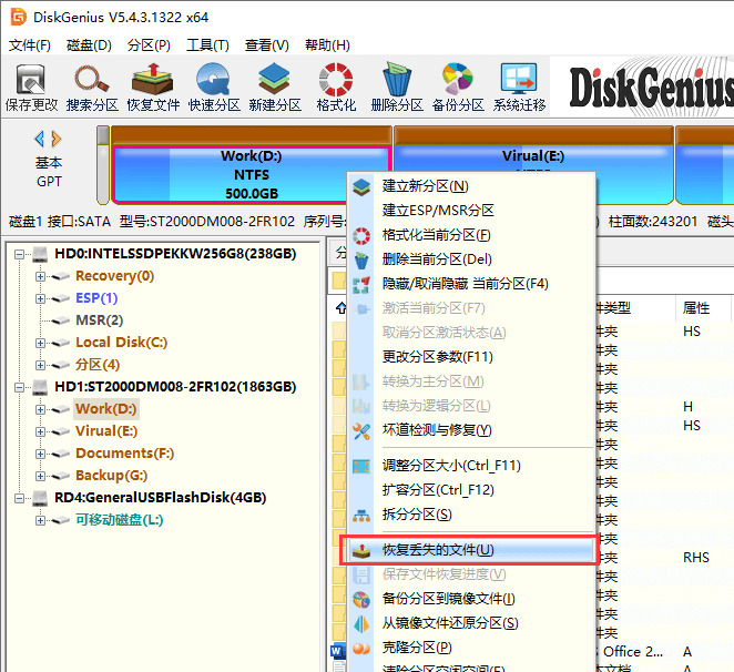 DiskGenius已刪除或格式化后的文件恢復